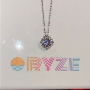 Silver and Purple Pendant Necklace